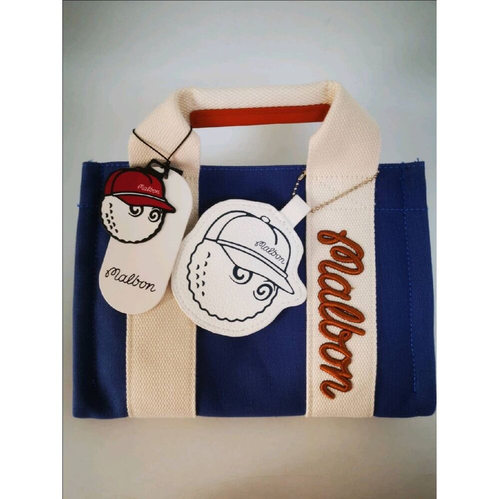 Malbon Golf Bag Canvas Tote Bag Fashion Small Bag Blue Unisex